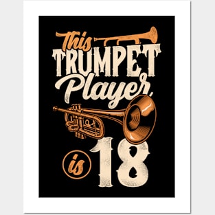 This Trumpet Player Is 18 Trumpeter 18th Birthday Posters and Art